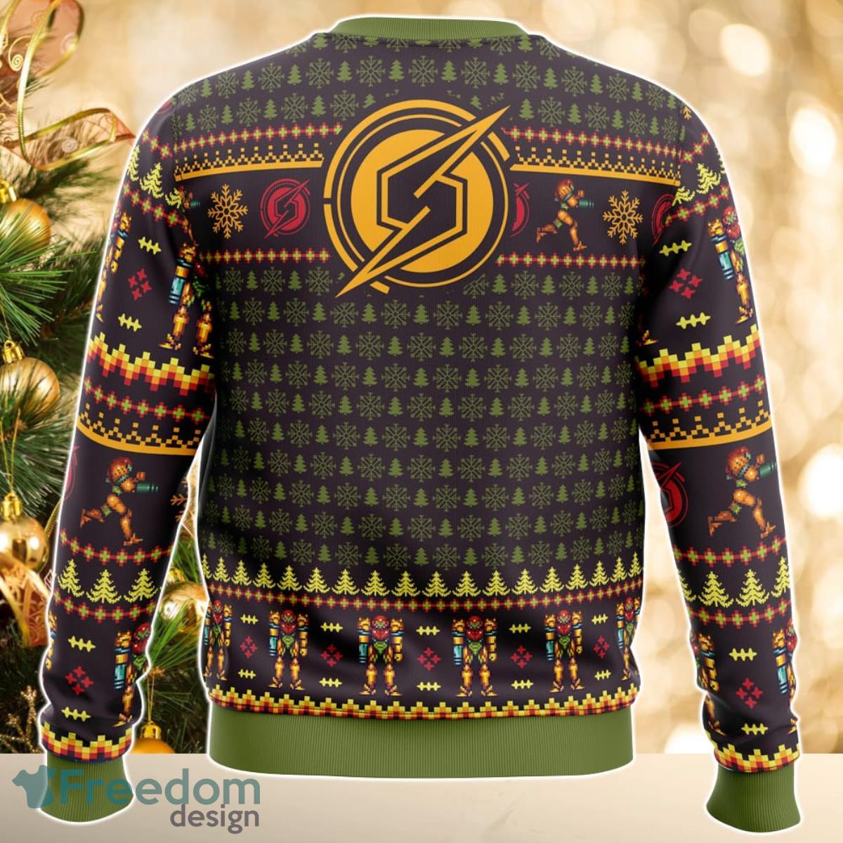 Santa Samus Aran Metroid Ugly Christmas Sweater Great Gift For Men Women Product Photo 2