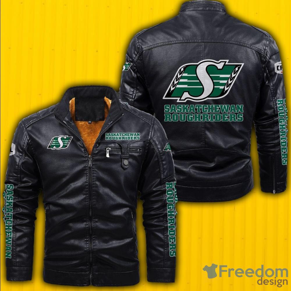 Bundesliga San Francisco 49ers Logo Brown Black Leather Jacket -  Freedomdesign