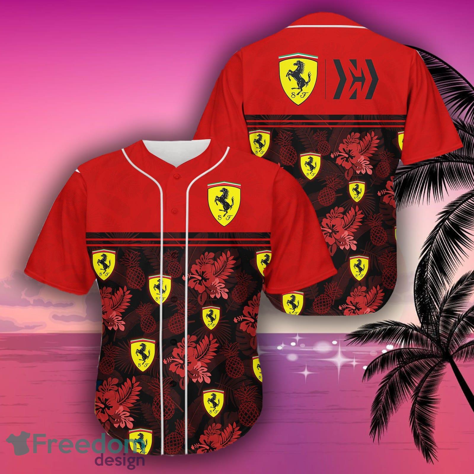 Coconut Design Scuderia Ferrari Hibiscus Fans Jersey Baseball