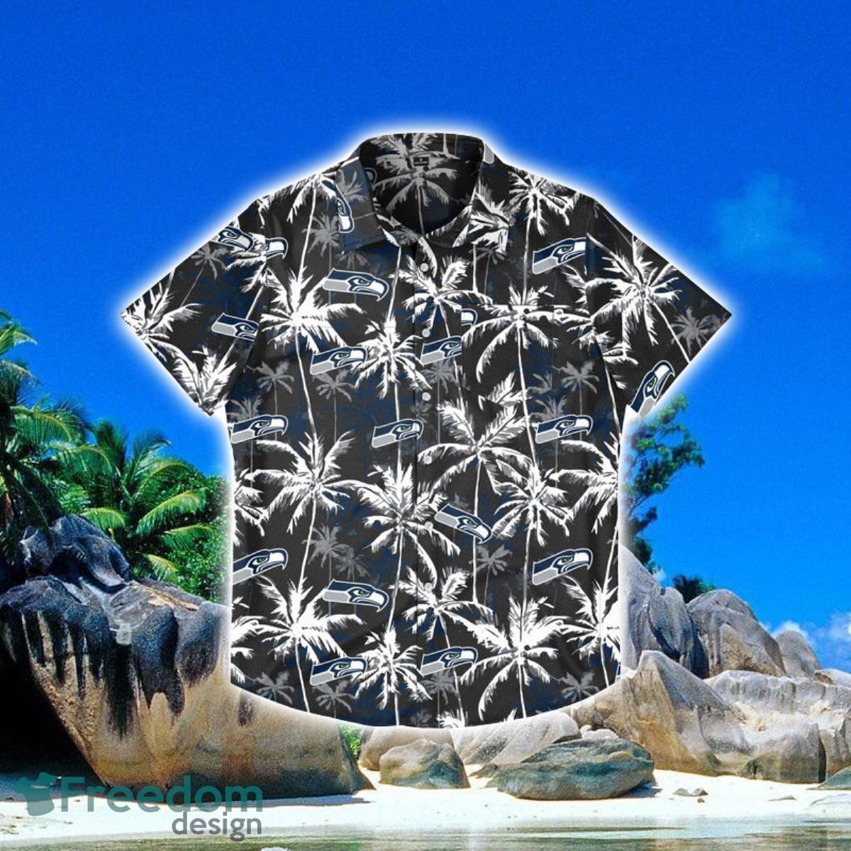 Seattle Seahawks NFL Mens Floral Hawaiian Shirt - Freedomdesign