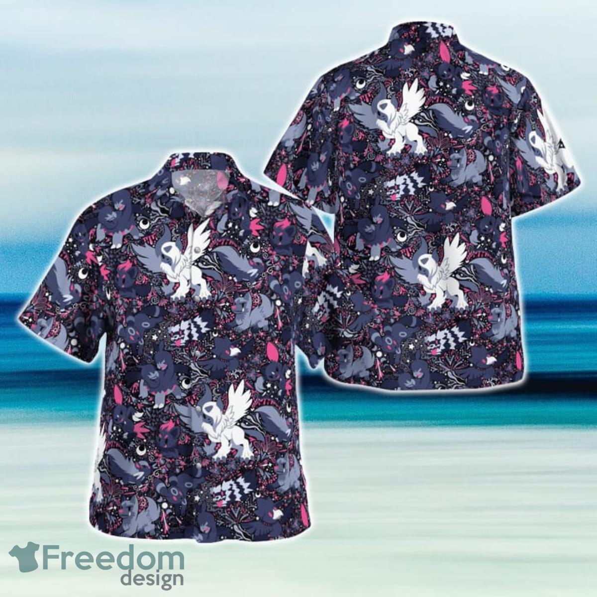 Shadow Pokemon Hawaiian Shirt And Short For Fans Product Photo 1