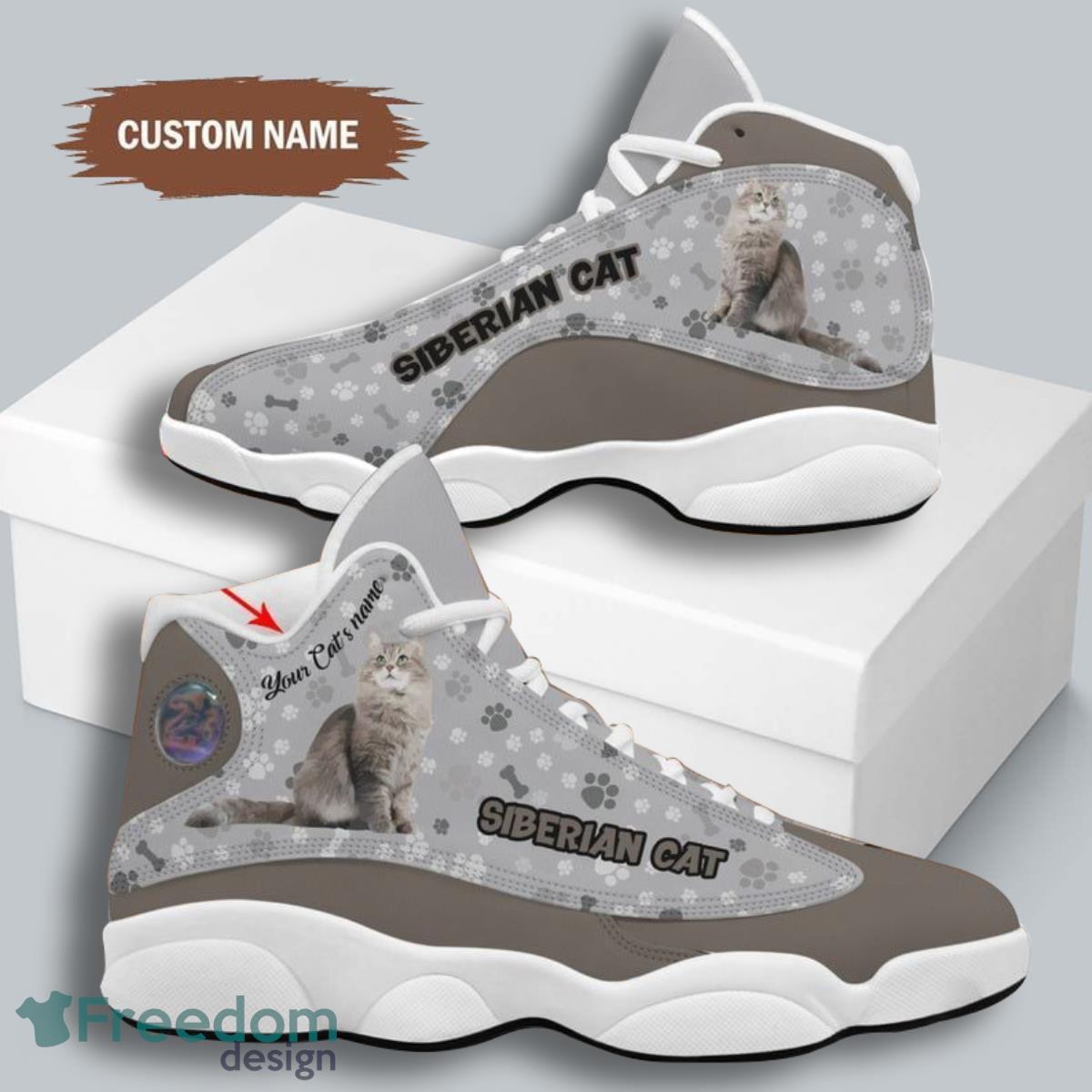 Siberian Cat ShoesAir Jordan 13 Custom Name Sneakers Best Gift For Men And Women Love Cats Product Photo 1