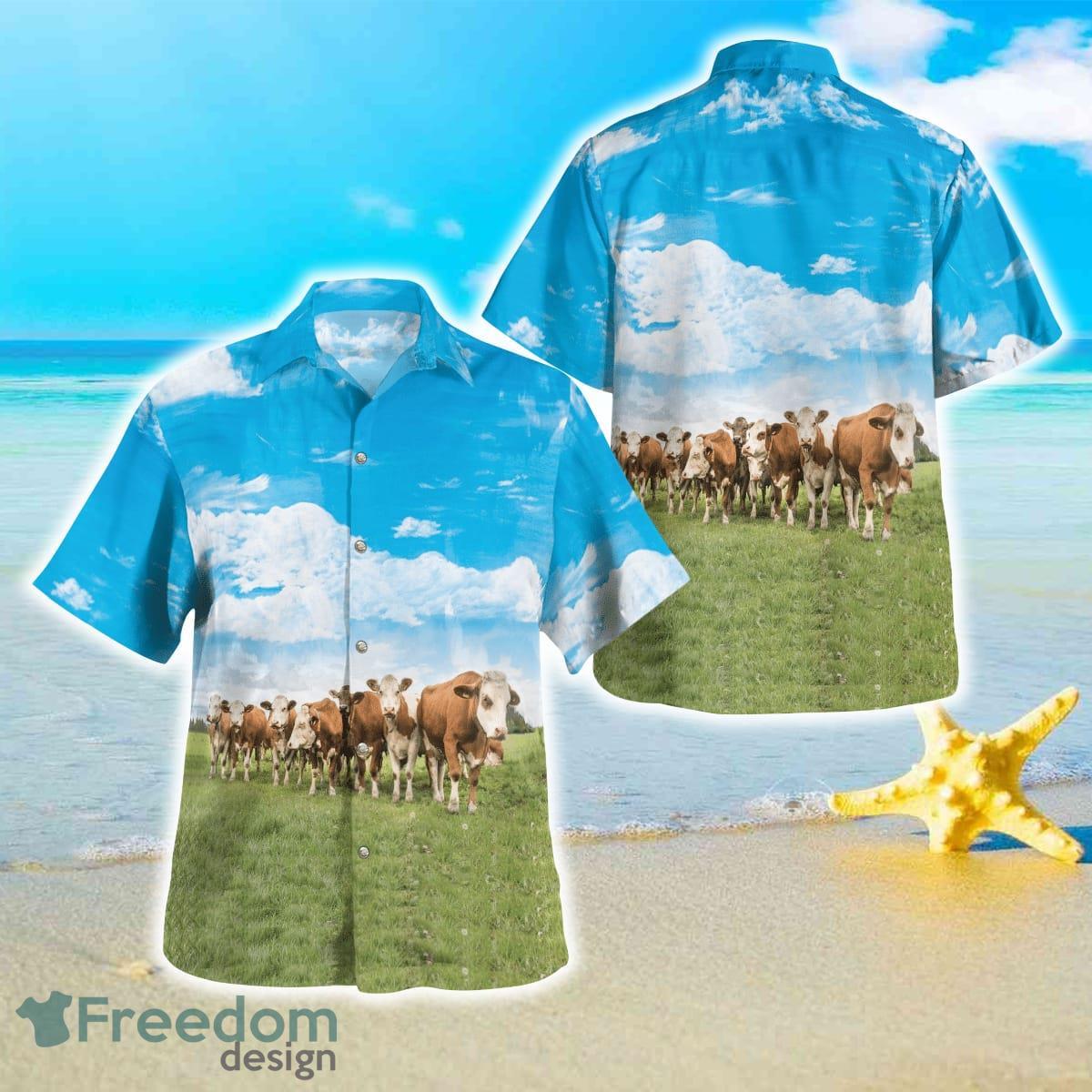 Simmental Cattle Hawaiian Shirt For Men Women Product Photo 1