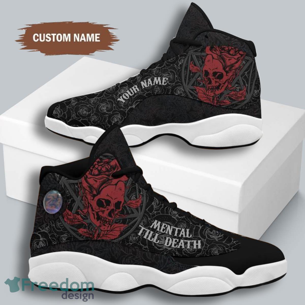 Skull Air Jordan 13 Custom Name Sneakers Best Gift For Men And Women Product Photo 2