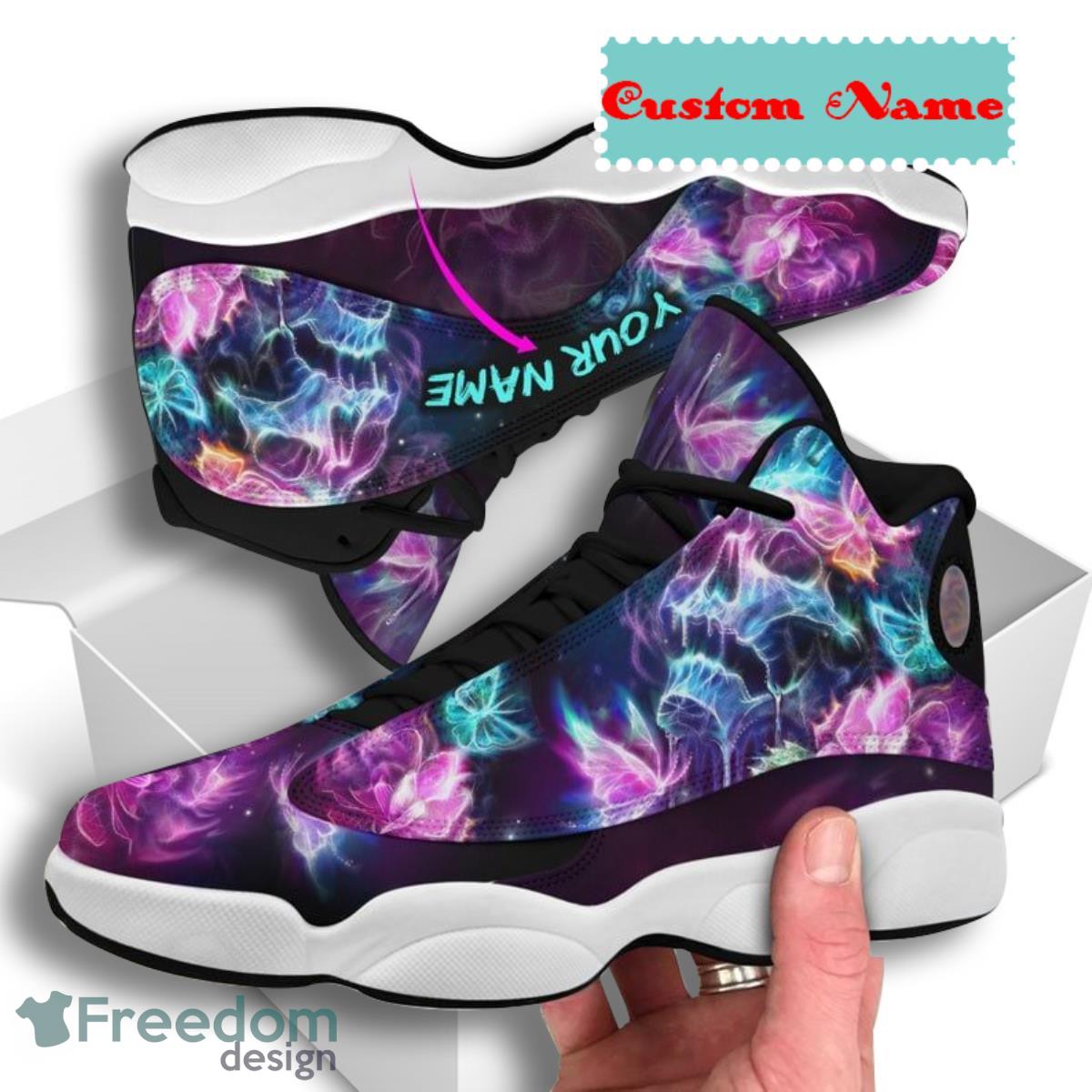 Skull Air Jordan 13 Custom Name Sneakers Impressive Gift For Men And Women Product Photo 1