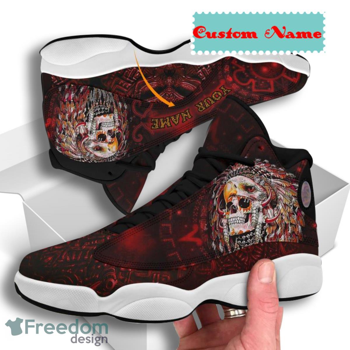 Skull Air Jordan 13 Custom Name Sneakers Special Gift For Men And Women Product Photo 2