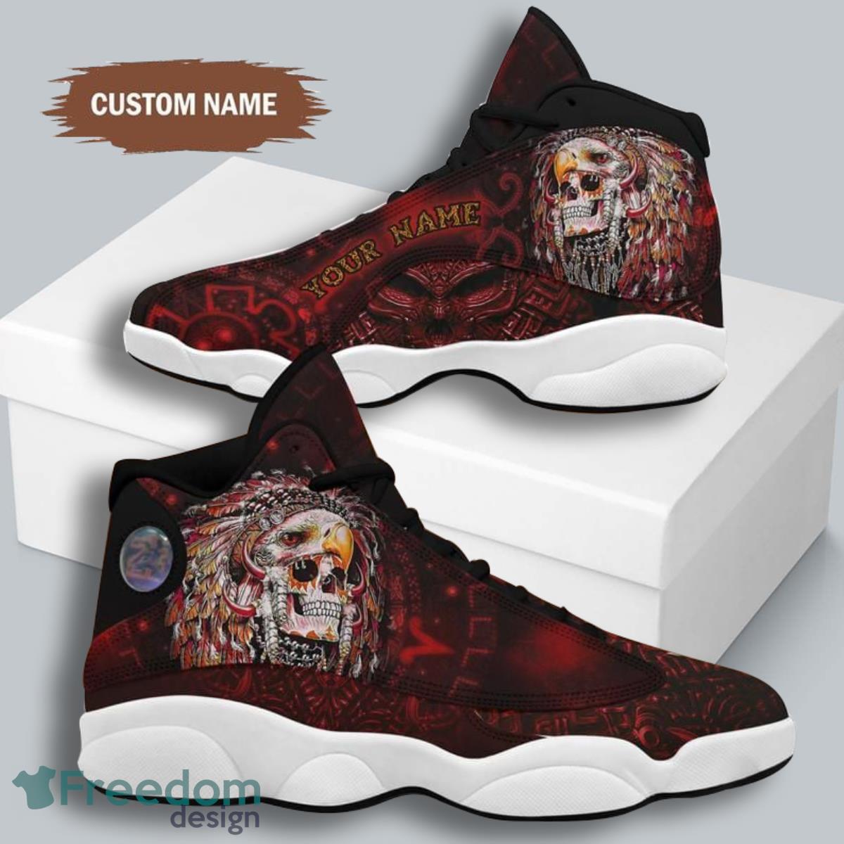 Skull Air Jordan 13 Custom Name Sneakers Special Gift For Men And Women Product Photo 1