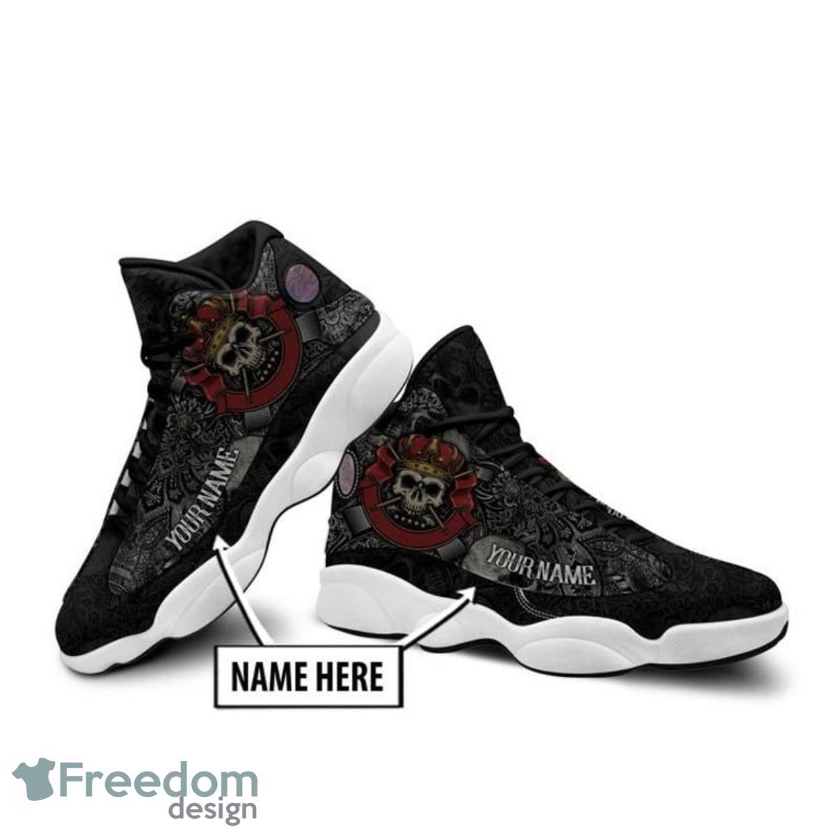 Skull Birth Month Air Jordan 13 Custom Name Sneakers Great Gift For Men And Women Product Photo 1