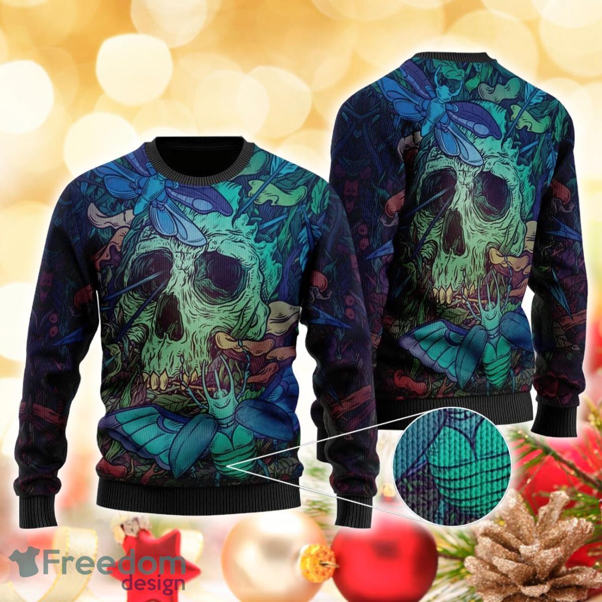 Skull Wool 3D Sweater Ugly Christmas Sweater Gift For Men Women Product Photo 1