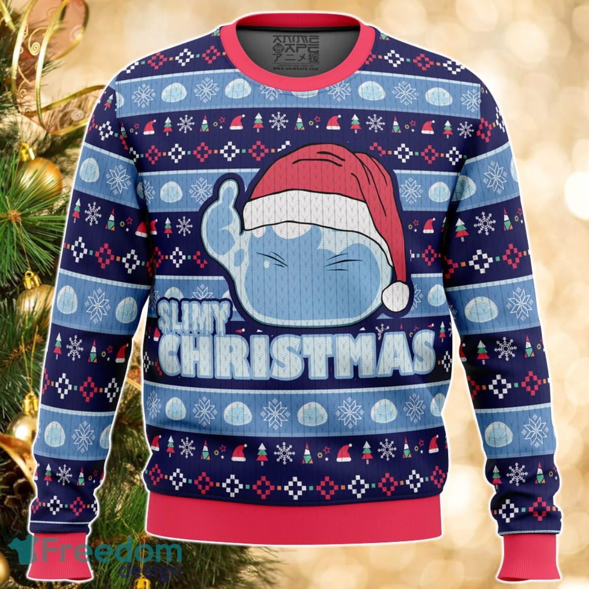 Slimy Christmas That time I got reincarnated as a slime Christmas Sweater Great Gift For Men Women Product Photo 1