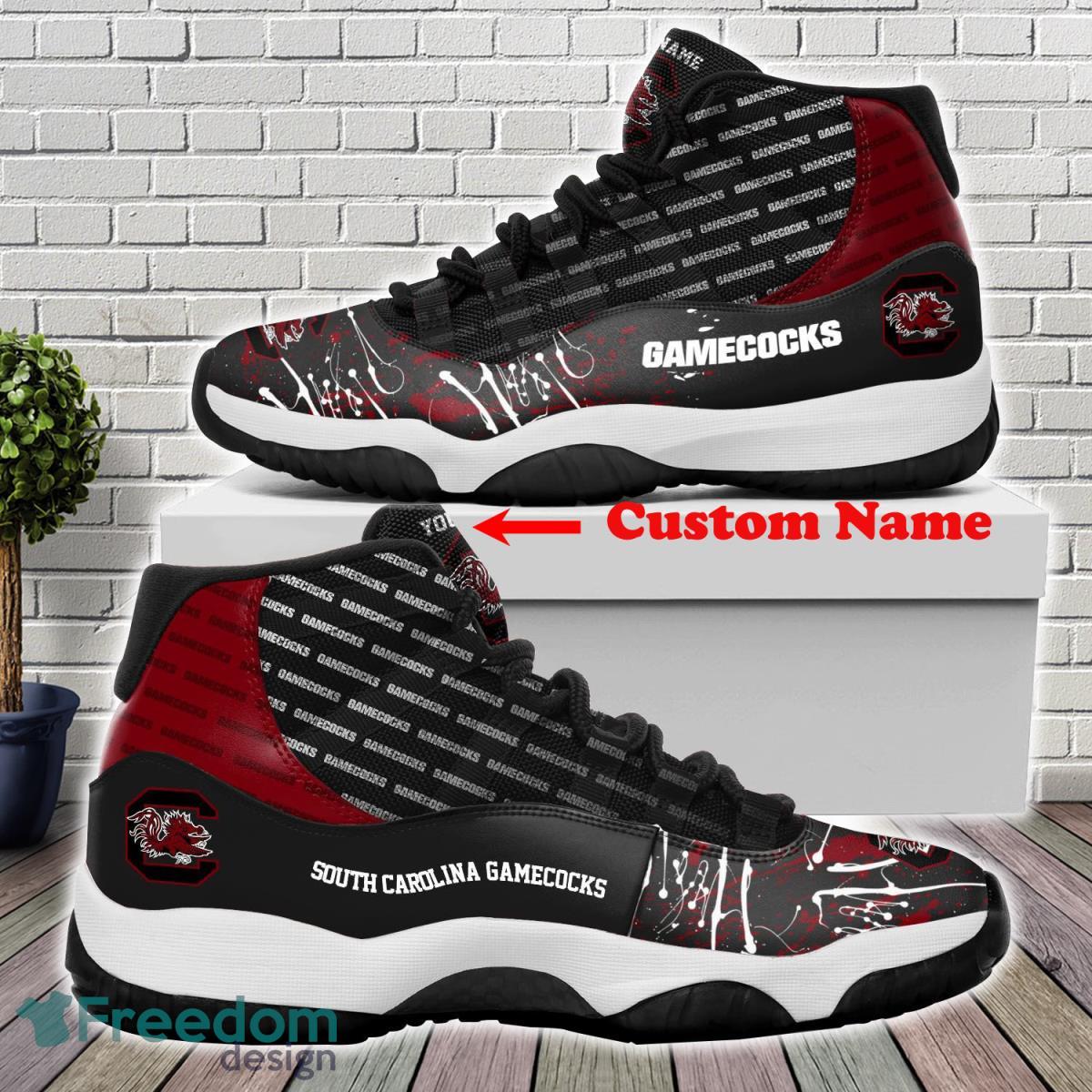 South Carolina Gamecocks Custom Name Air Jordan 11 Sneakers For Fans Product Photo 1