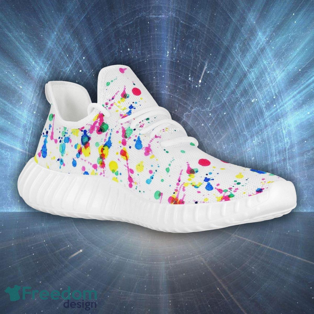 Paint Multi Colored Splattered Yeezy's