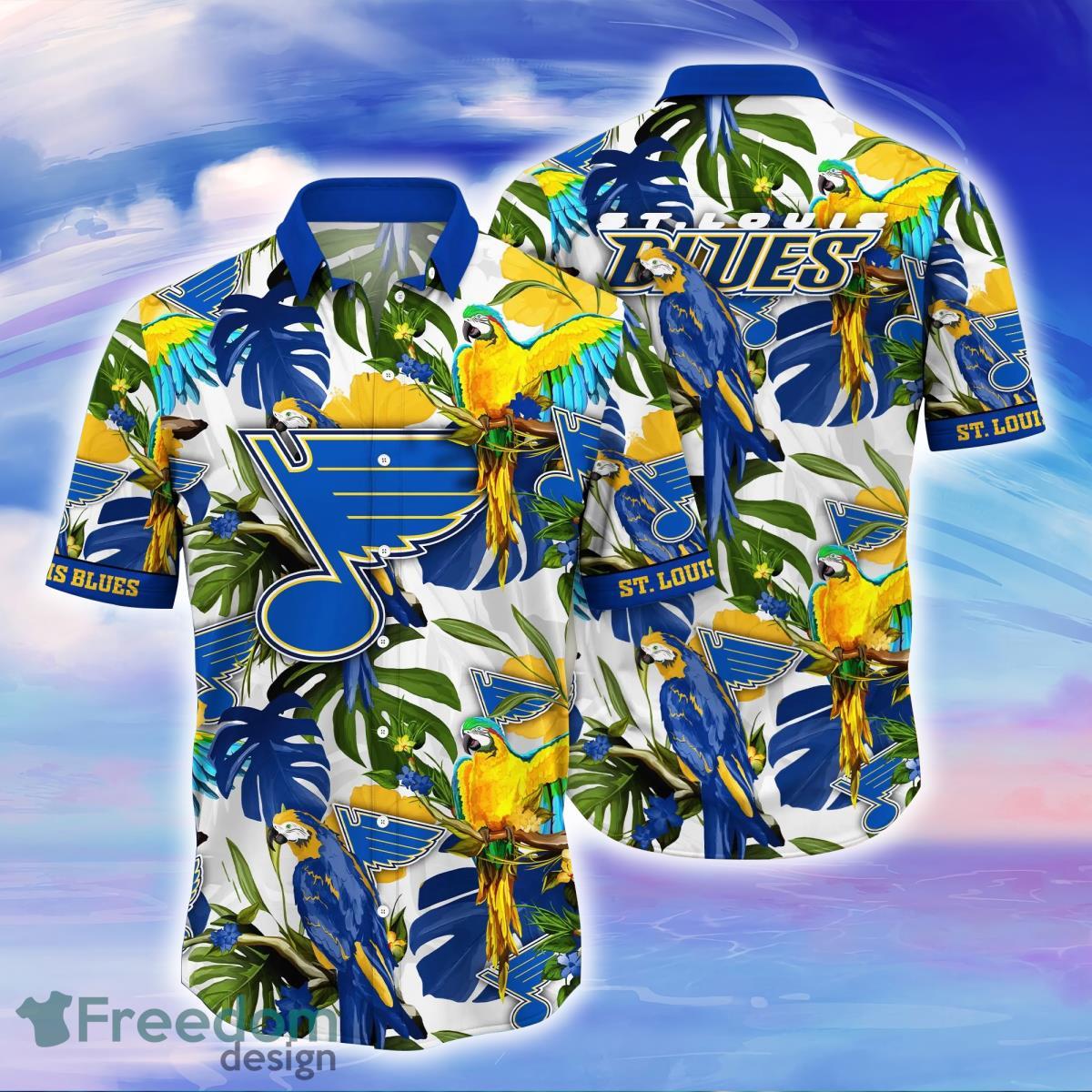 St. Louis Blues NHL Flower Hawaiian Shirt Great Gift For Fans -  Freedomdesign