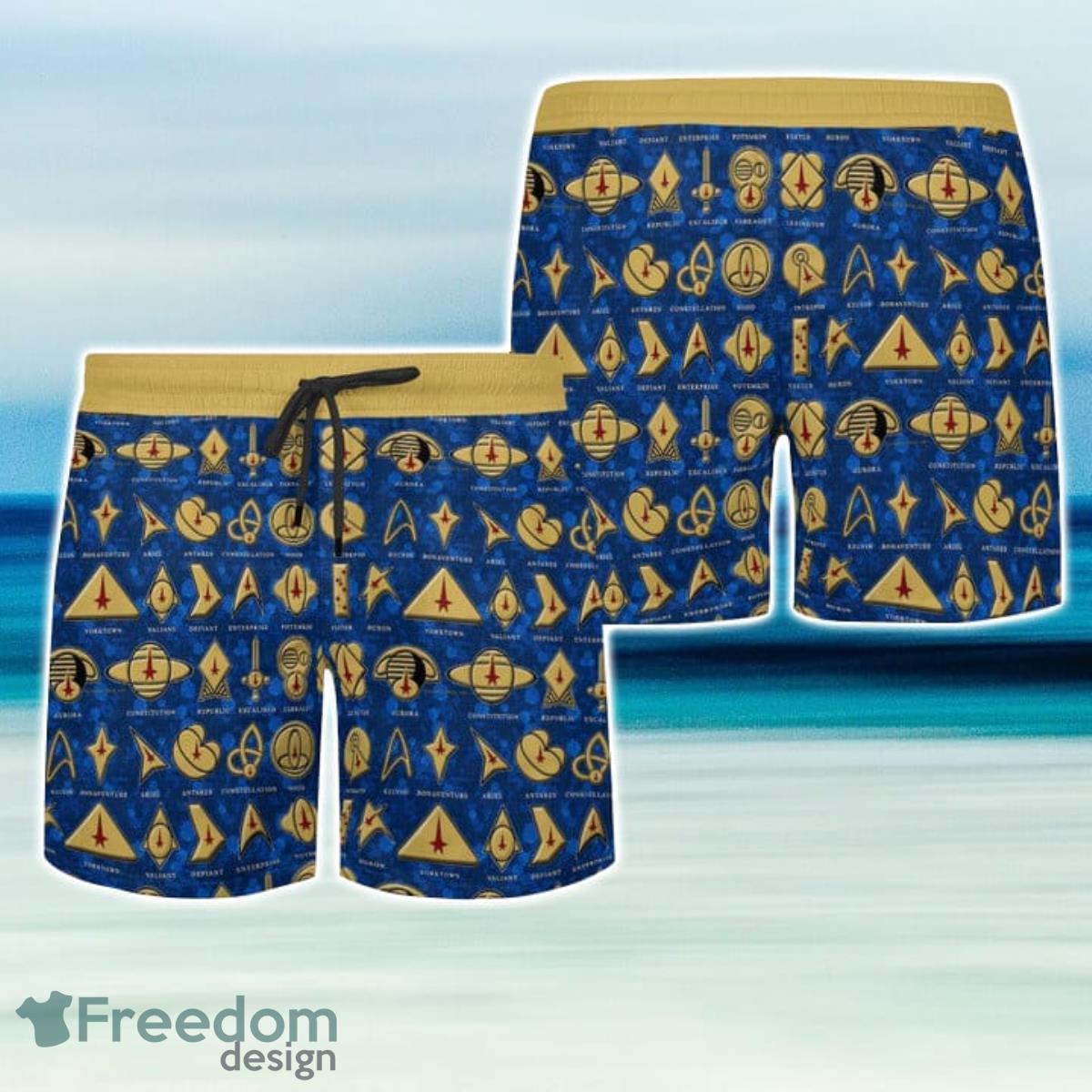Star Trek Blue Hawaiian Shirt And Short For Fans Product Photo 3 Star Trek Blue Hawaiian Shirt And Short For Fans Product Photo 3