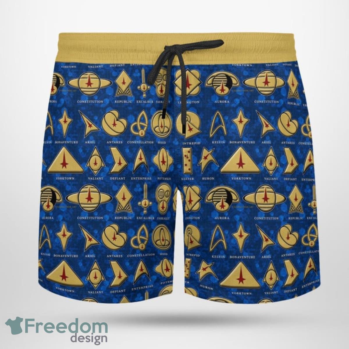 Star Trek Blue Hawaiian Shirt And Short For Fans Product Photo 5 Star Trek Blue Hawaiian Shirt And Short For Fans Product Photo 5