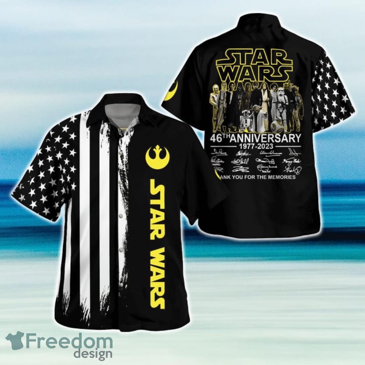 Star War 46th Anniversary Hawaiian Shirt And Short For Fans Product Photo 1