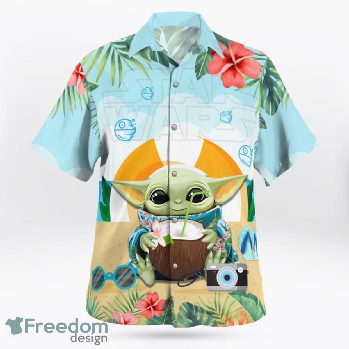 Star War Baby Yoda Hawaiian Shirt And Short For Fans Product Photo 2