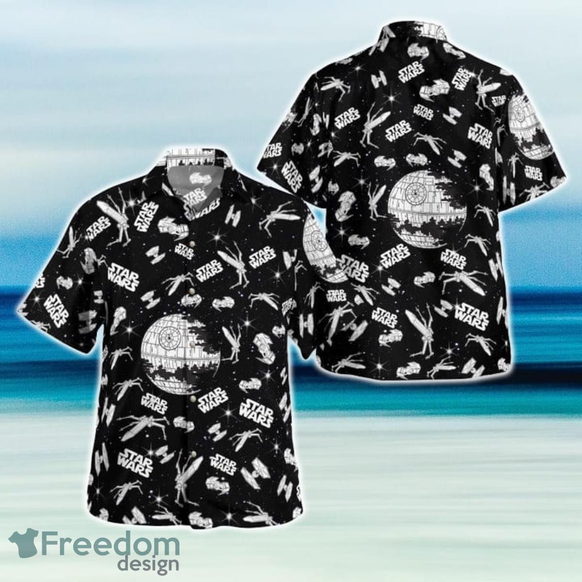 Star War Black Hawaiian Shirt And Short For Fans Product Photo 1