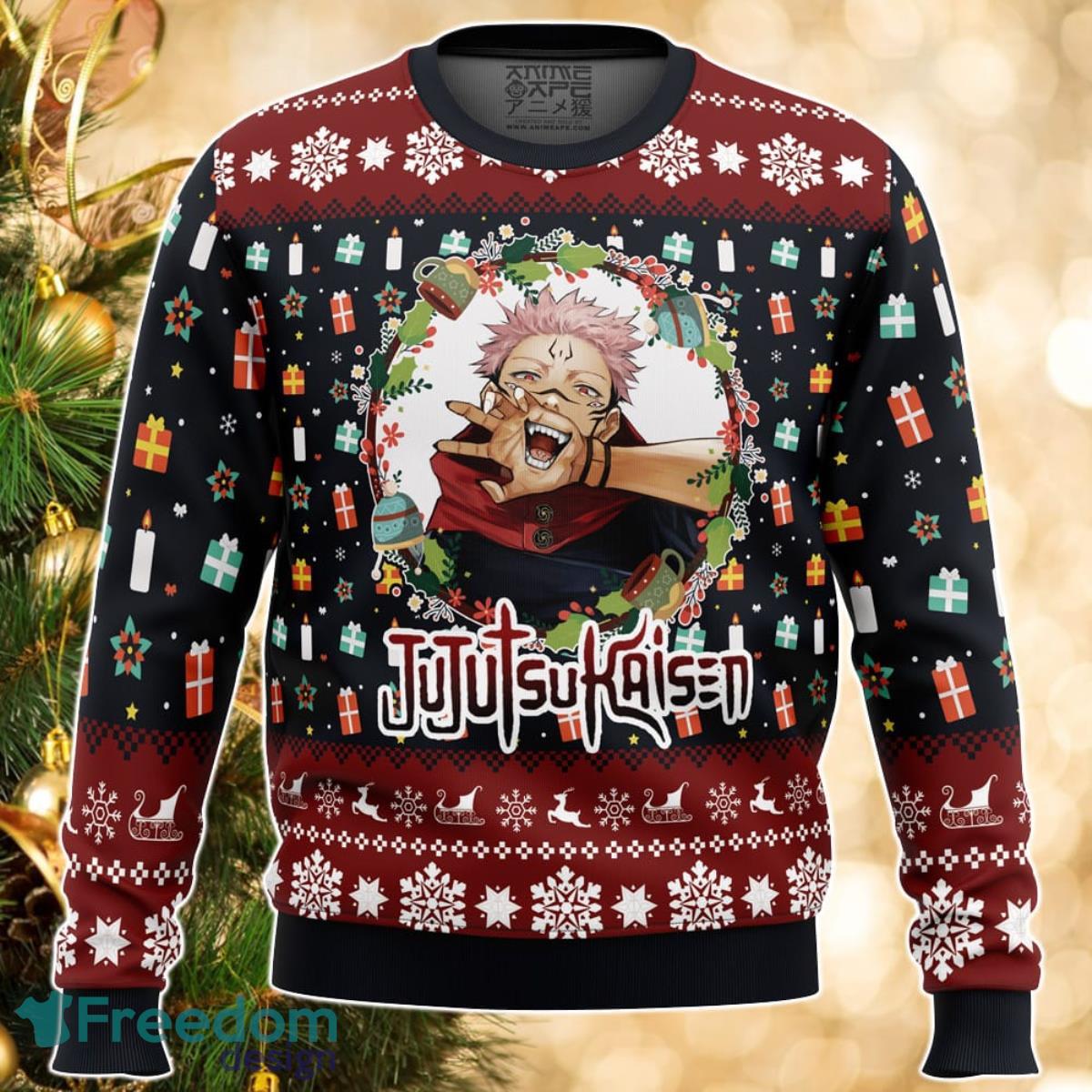 Sukuna Christmas Jujutsu Kaisen Ugly Christmas Sweater Great Gift For Men Women Product Photo 1