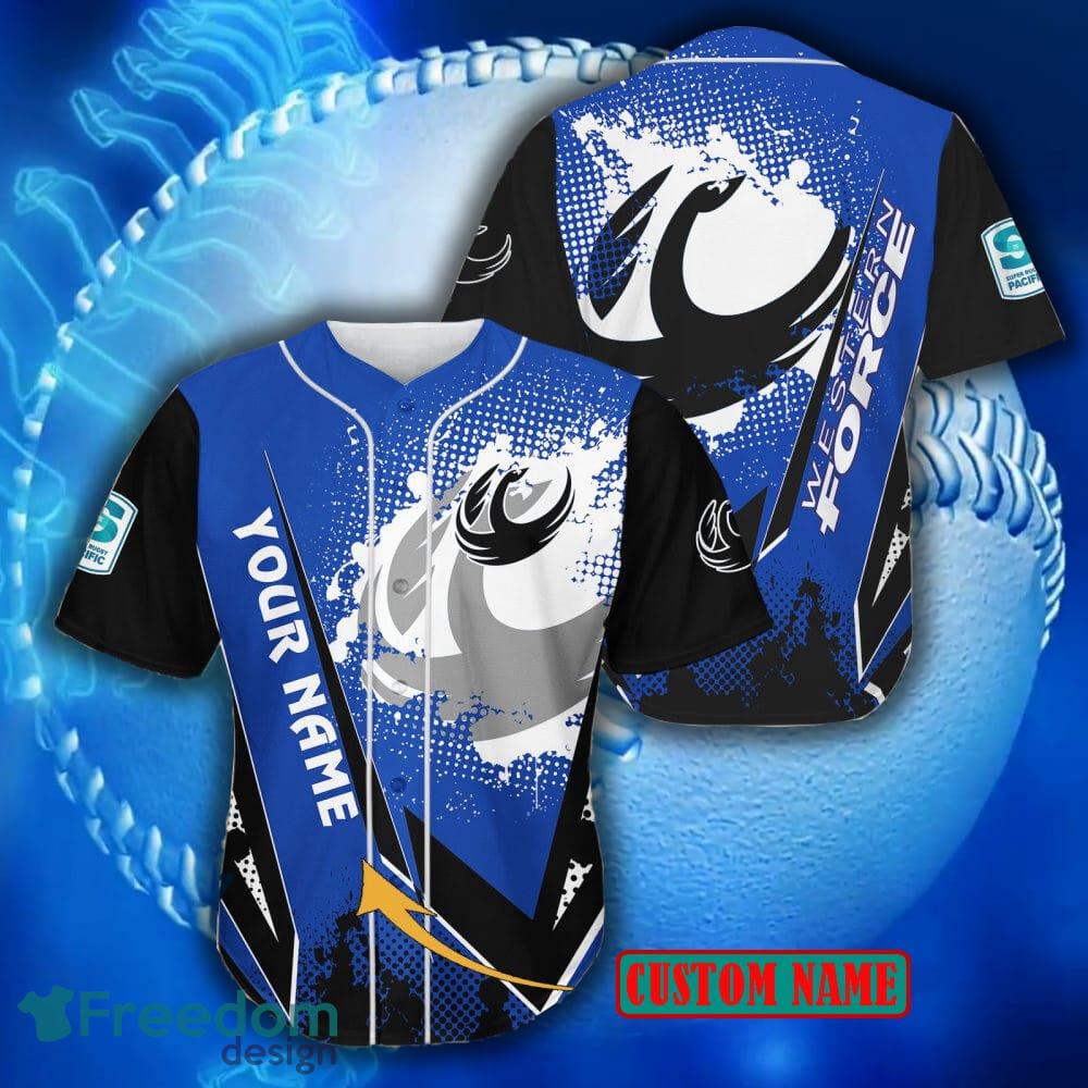 Custom Name Blue Light Blue White Split Fashion Baseball Jerseys Shirt -  Freedomdesign