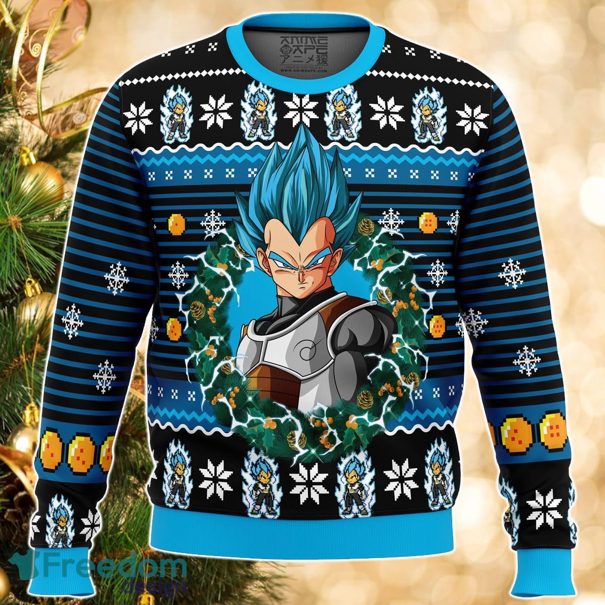 Super Saiyan Blue Vegeta Ugly Christmas Sweater Great Gift For Men Women Product Photo 1