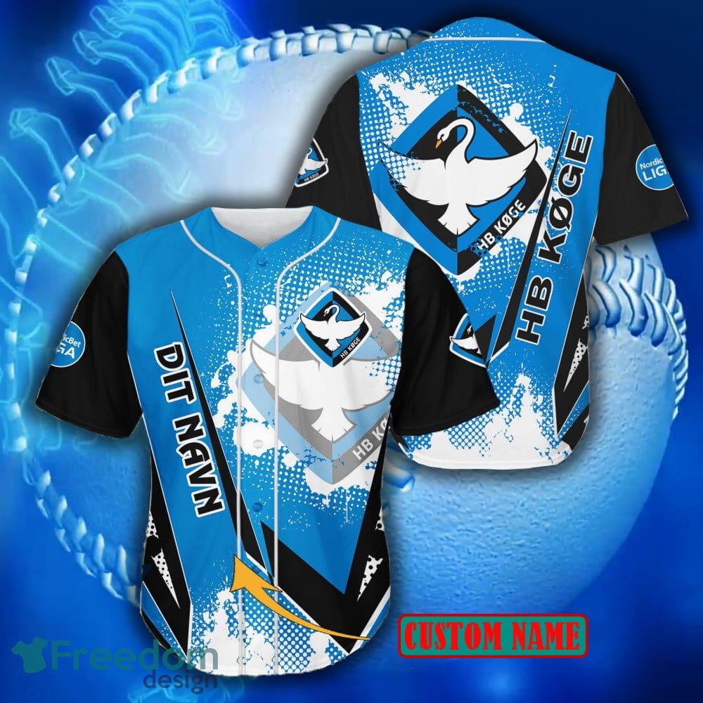 Custom Name Blue Light Blue White Split Fashion Baseball Jerseys Shirt -  Freedomdesign