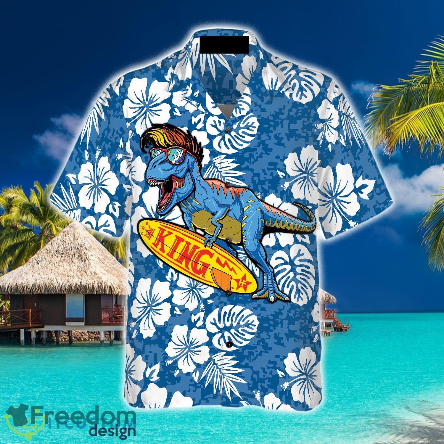 Men's Hawaiian Shirt, Palm Trees and Waves