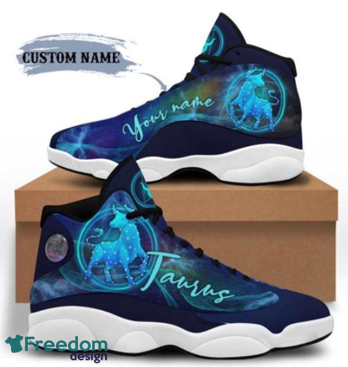 Taurus Zodiac Air Jordan 13 Custom Name Sneakers Best Gift For Men And Women Product Photo 2