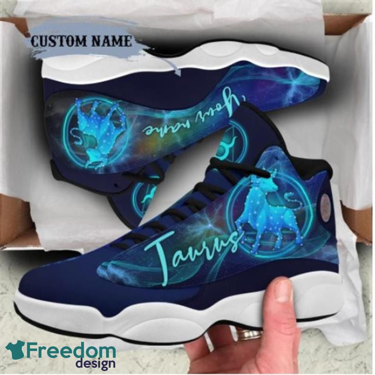 Taurus Zodiac Air Jordan 13 Custom Name Sneakers Best Gift For Men And Women Product Photo 1