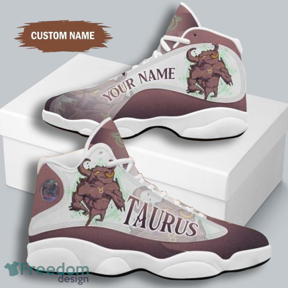 Taurus Zodiac Air Jordan 13 Custom Name Sneakers Special Gift For Men And Women Product Photo 1