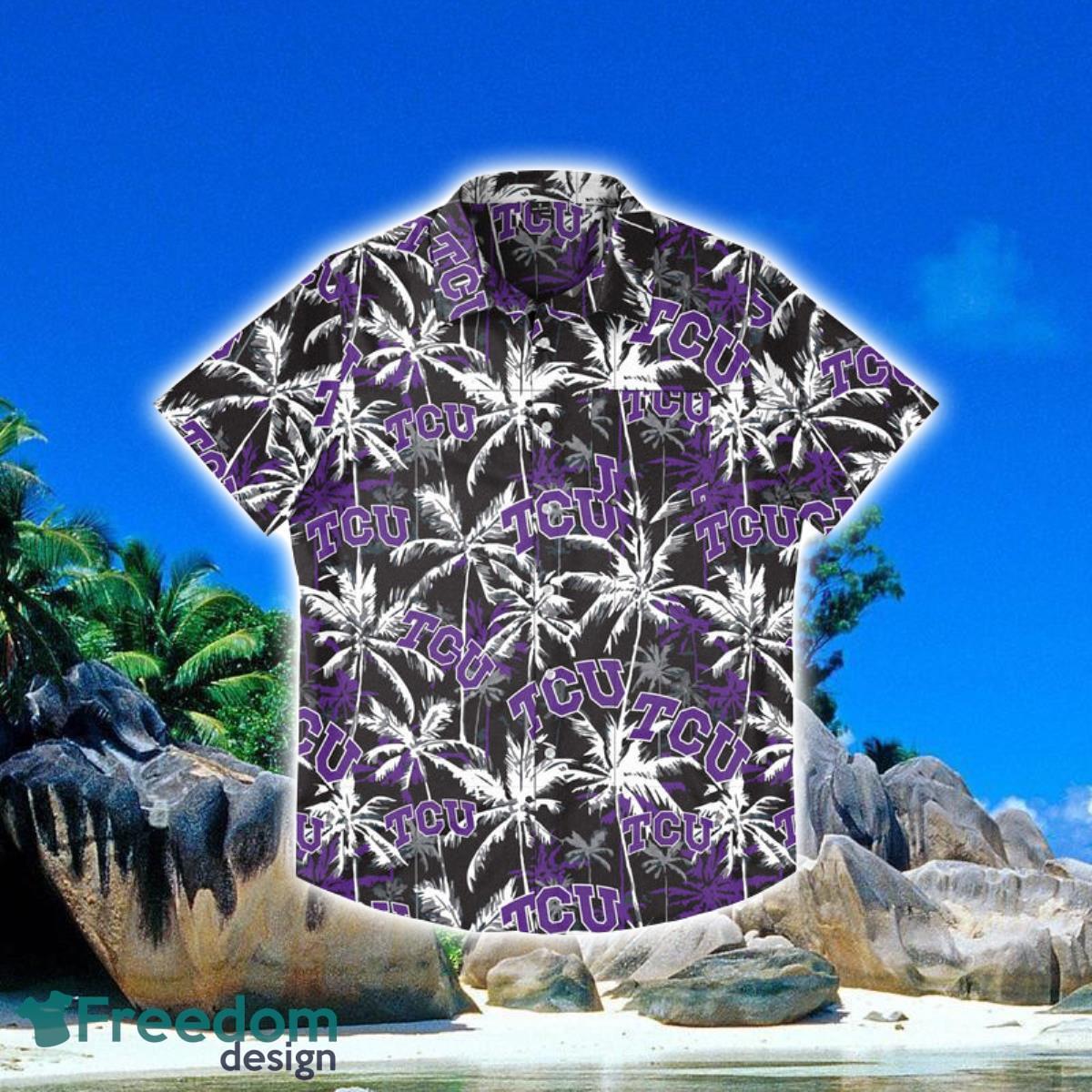 TCU Horned Frogs NCAA Black Floral Hawaiian Shirt Special Gift For Fans Product Photo 1