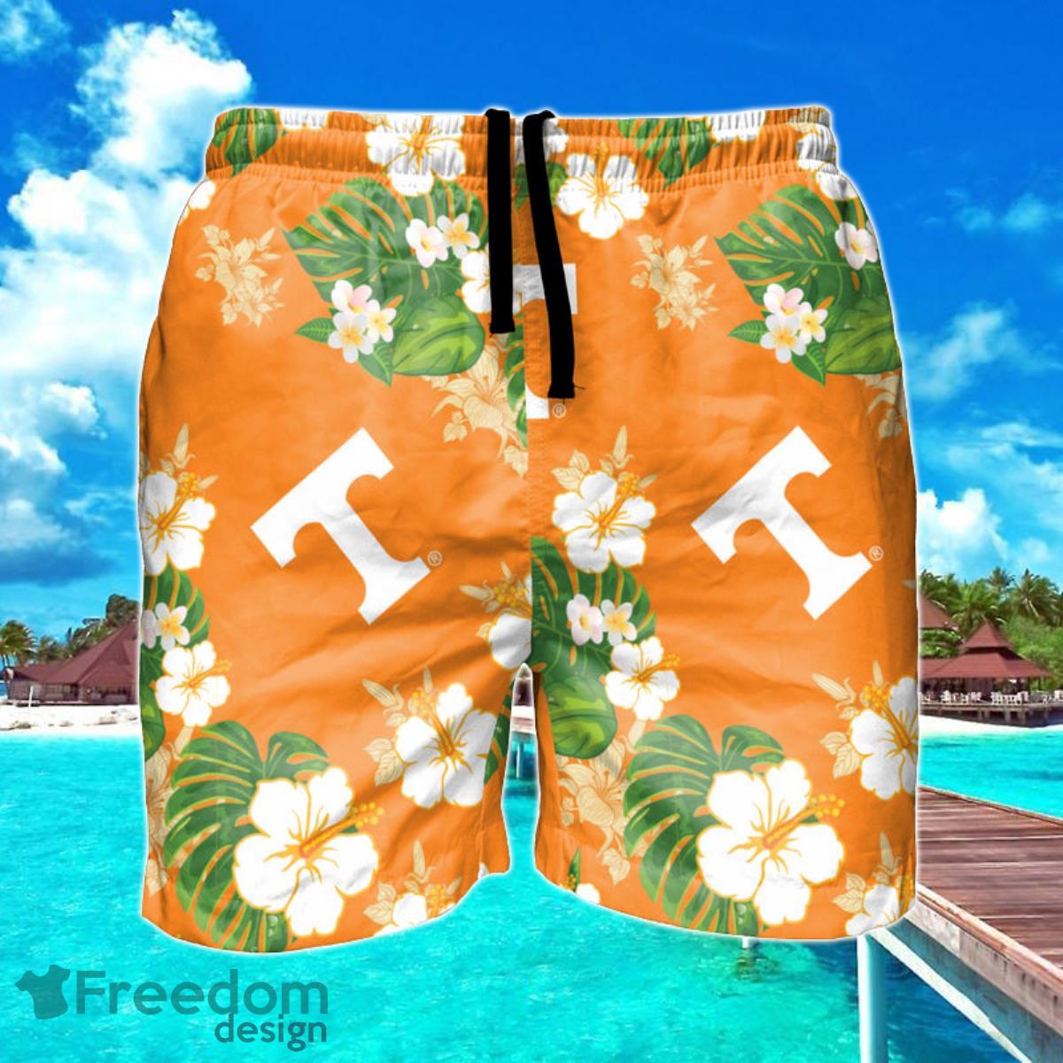 Tennessee Volunteers NCAA Floral Hawaiian Shorts For Summer Beach Product Photo 1