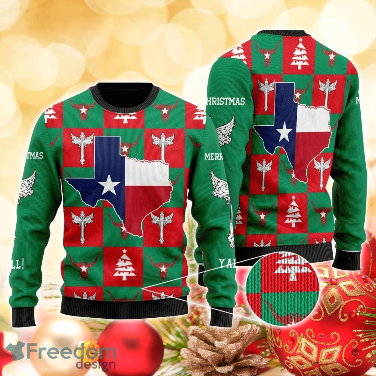 Texas 3D Sweater Ugly Christmas Sweater For Men Women Product Photo 1