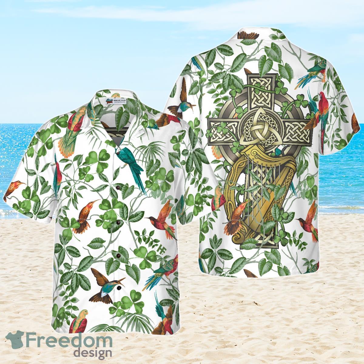 The Celtic Cross Harp Irish Shamrock Hawaiian Shirt Best Gift For Men And Women Product Photo 1