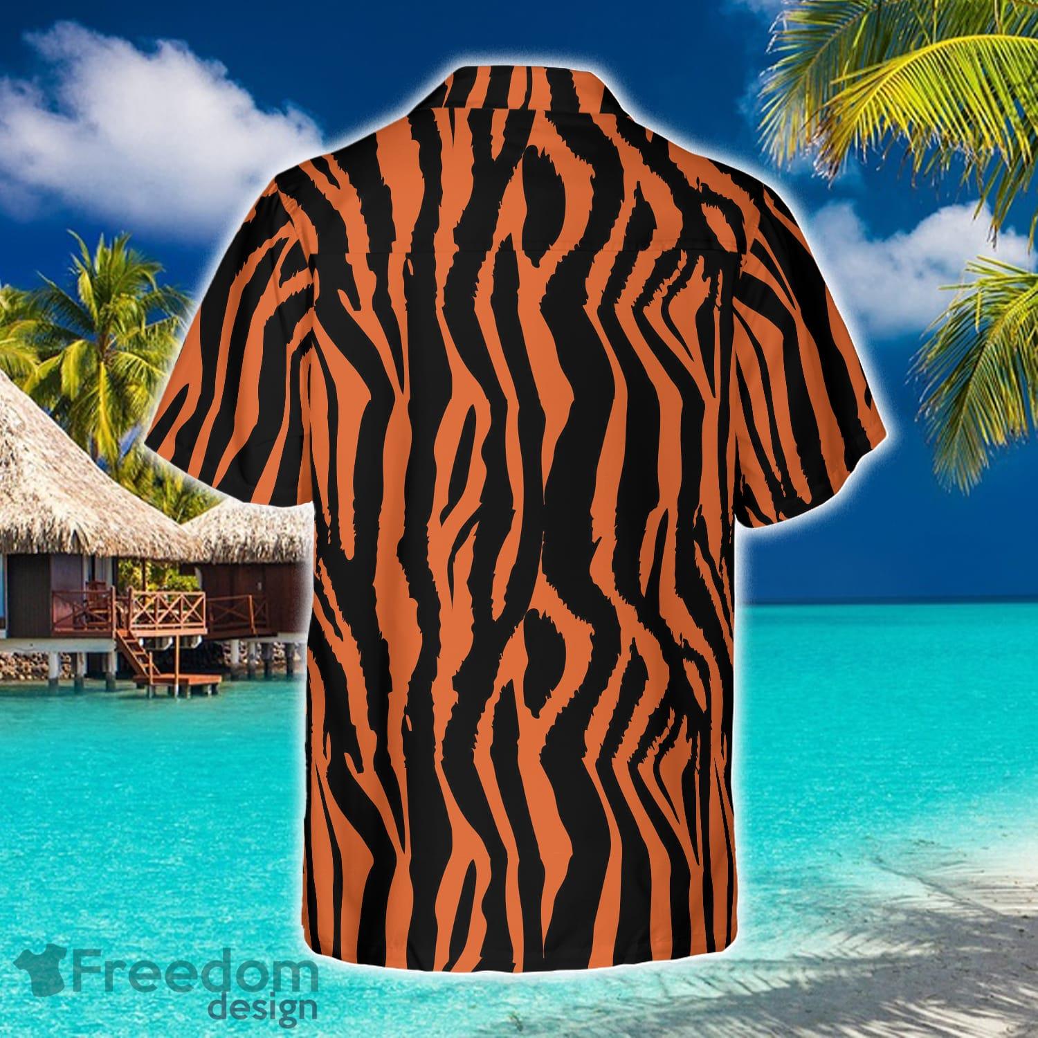 Tiger Stripe Black Orange Hawaiian Shirt