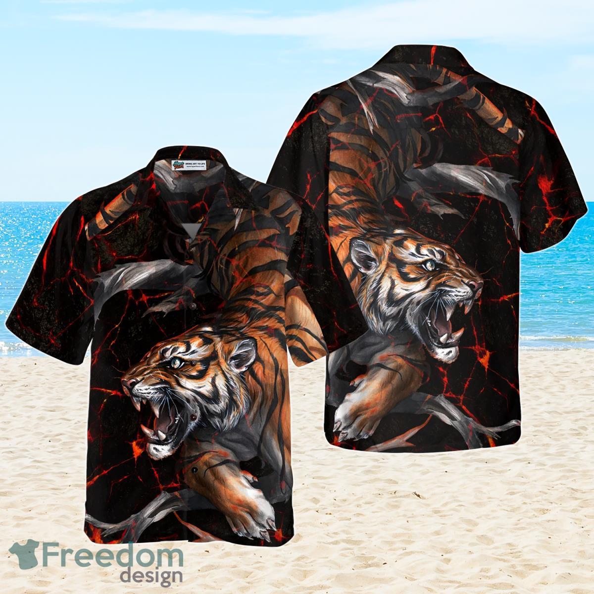 Tiger In The Dark Shirt Hawaiian Shirt Best Gift For Men And Women Product Photo 1