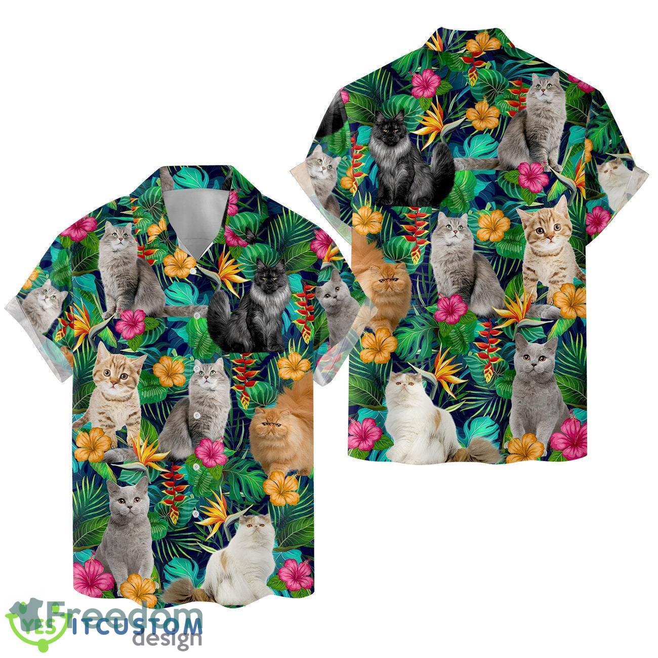 3d Short Sleeve Hawaiian Shirt, Cat Clothes Hawaiian Shirt