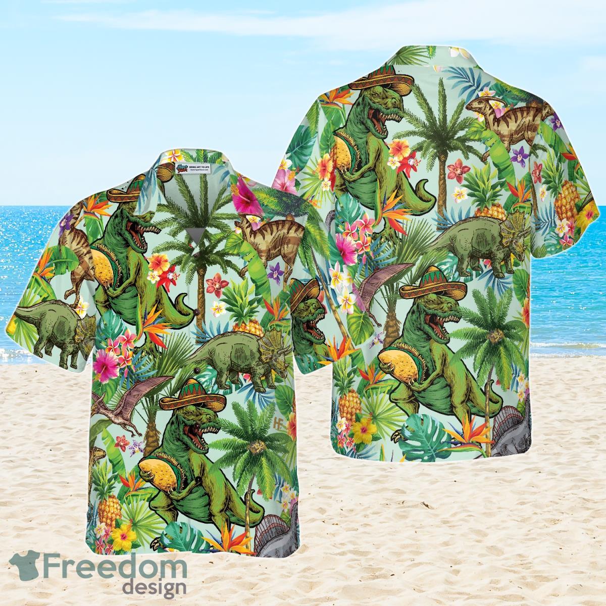 Tropical Dinosaur Hawaiian Shirt Best Gift For Men And Women Product Photo 1