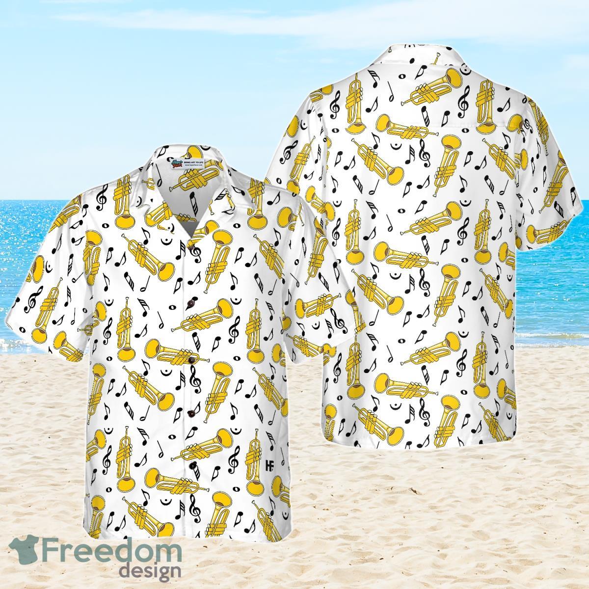 Trumpet Seamless Pattern Shirt Hawaiian Shirt Best Gift For Men And Women Product Photo 1