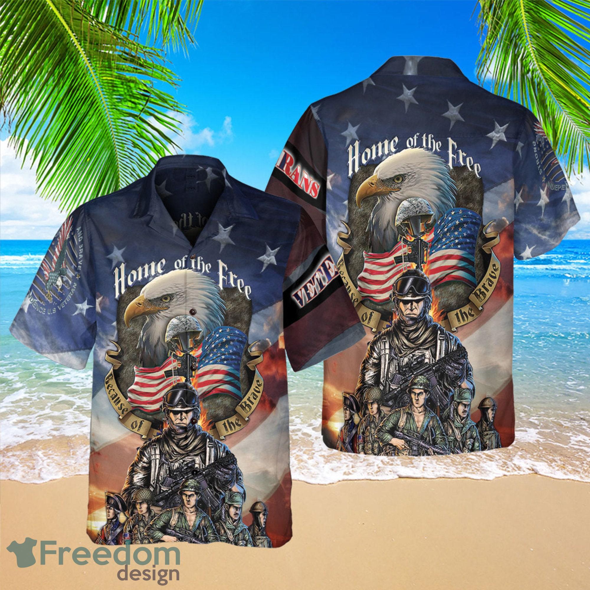 Veteran Eagle Hawaiian Shirt - Trendy Aloha