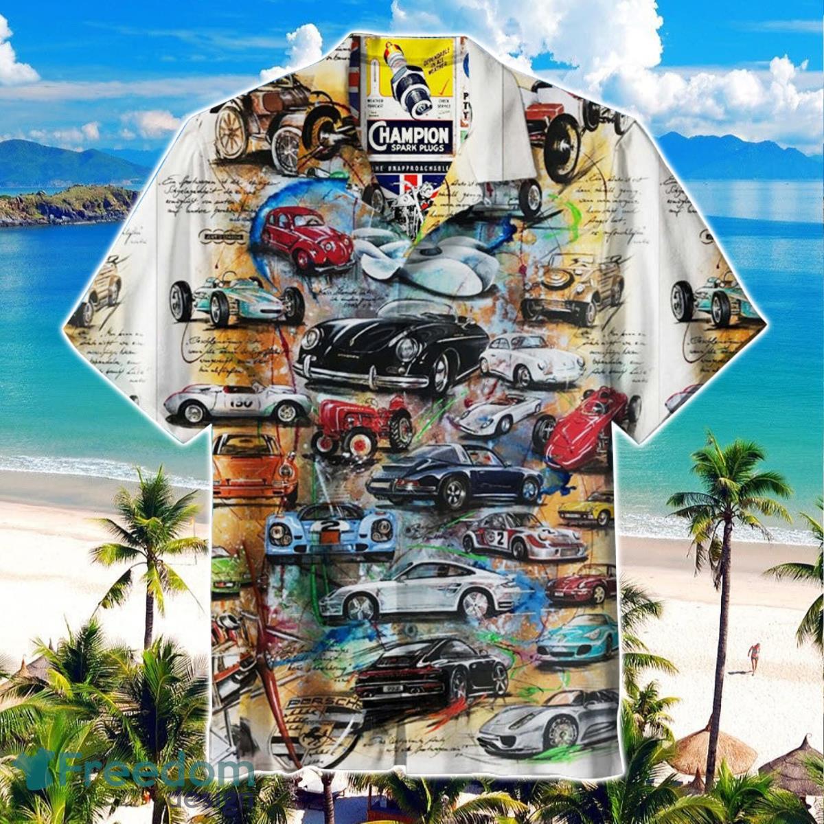 Vintage Cars Champion Hawaiian Shirt Product Photo 1