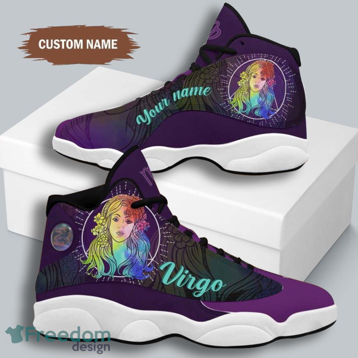 Virgo zodiac air jordan 13 personalized tennis idea shoes sport sneakers