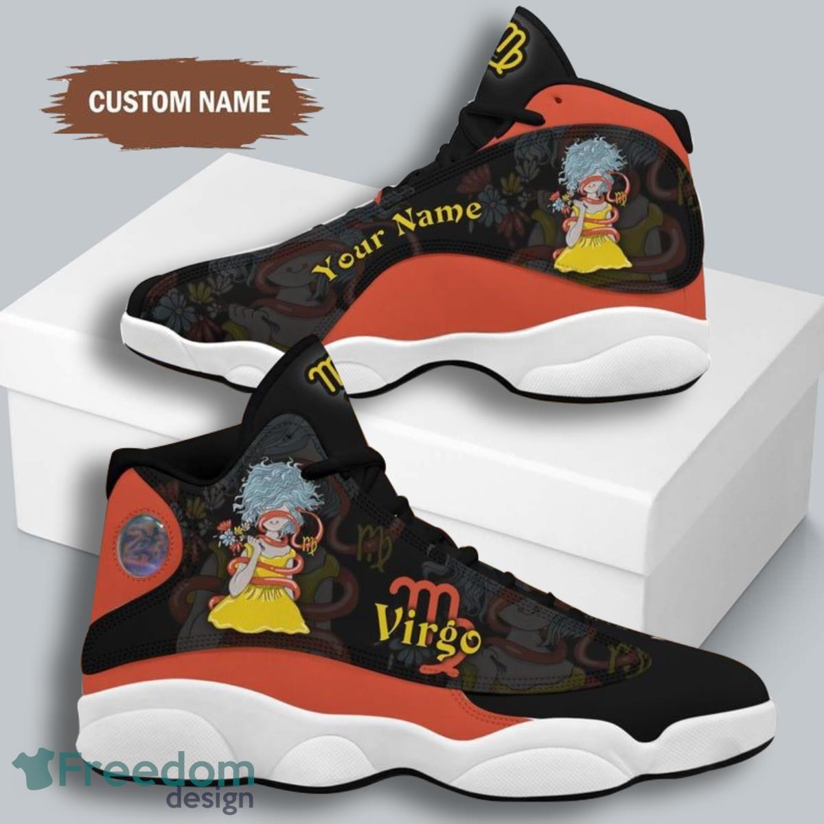 Virgo Zodiac Air Jordan 13 Custom Name Sneakers Best Gift For Men Women Product Photo 1