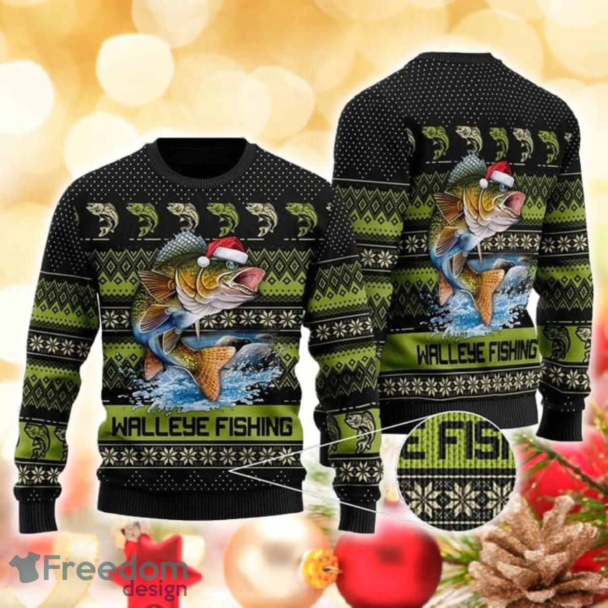 Walleye Fishing 3D Sweater Ugly Christmas Sweater For Men Women -  Freedomdesign