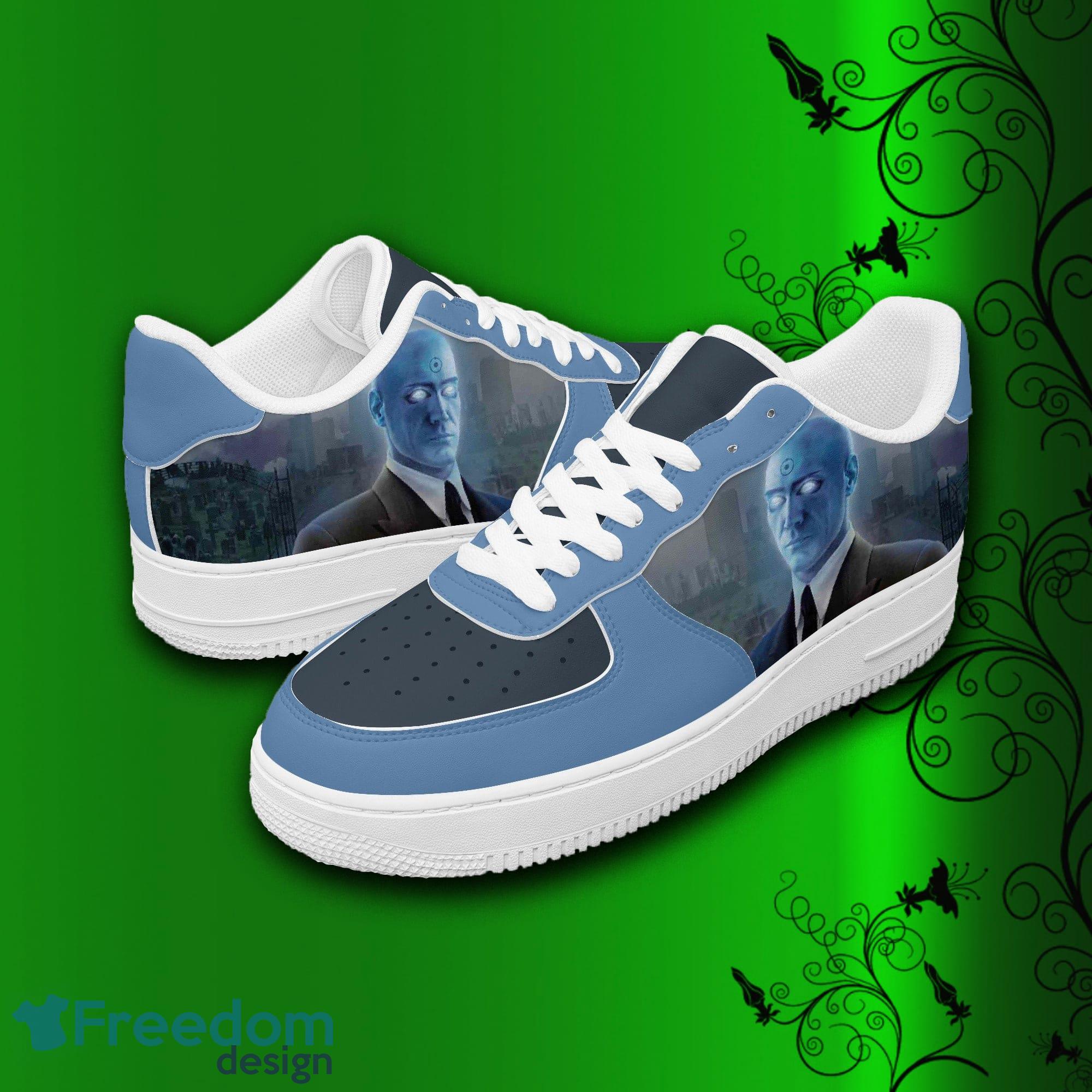 Watchmen Dr Manhattan Air Force Shoes Printed Unisex For Men And Women Gift - Watchmen Shoes, Dr Manhattan sneakers, leather low tops for men, women, kids, unisex birthday gift, not af1, Christmas_1