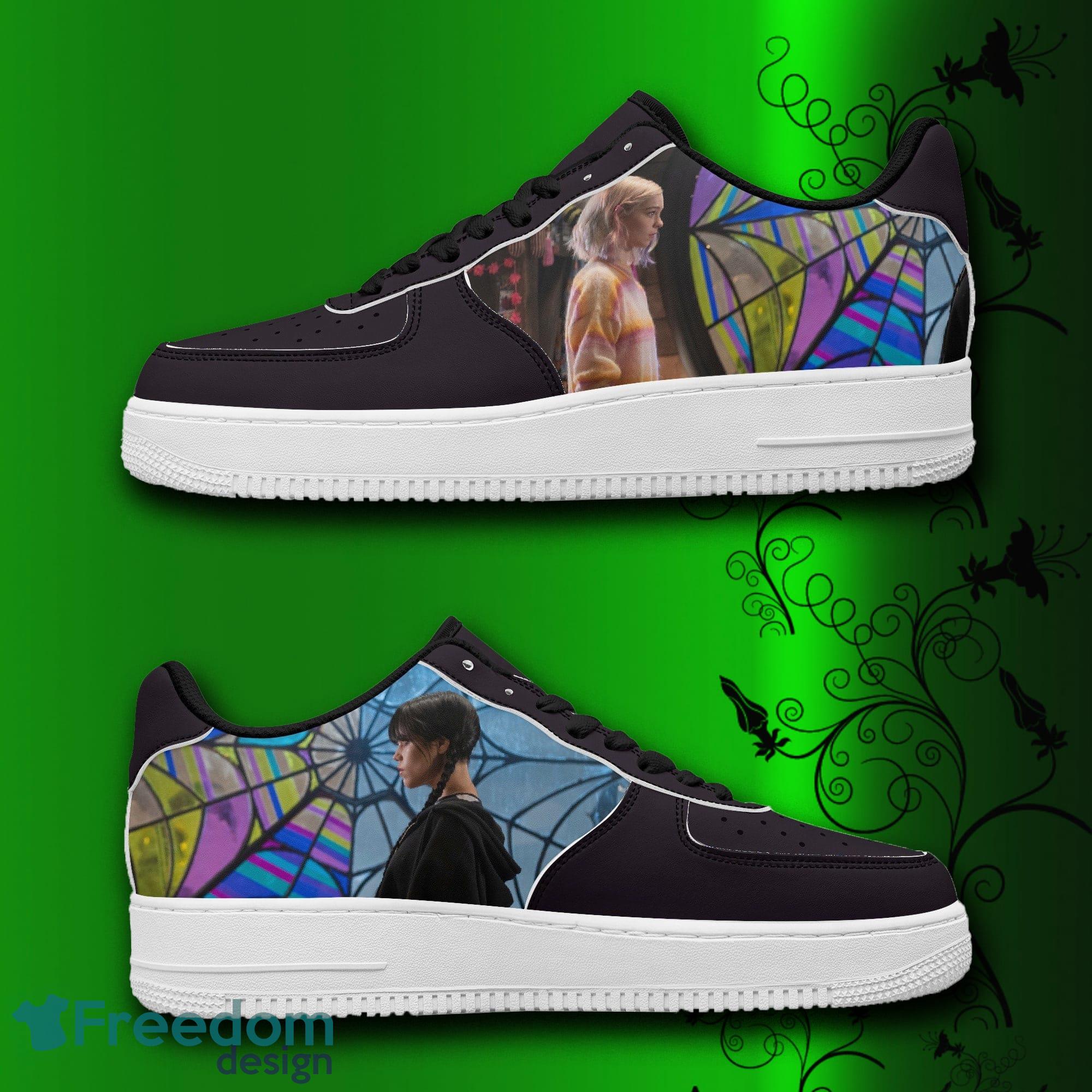 Wednesday Addams Family Air Force Shoes Printed Unisex For Men And Women Gift - Wednesday Shoes, Addams Family sneakers, leather low tops for men, women, kids, unisex birthday gift, not af1, Christmas_2