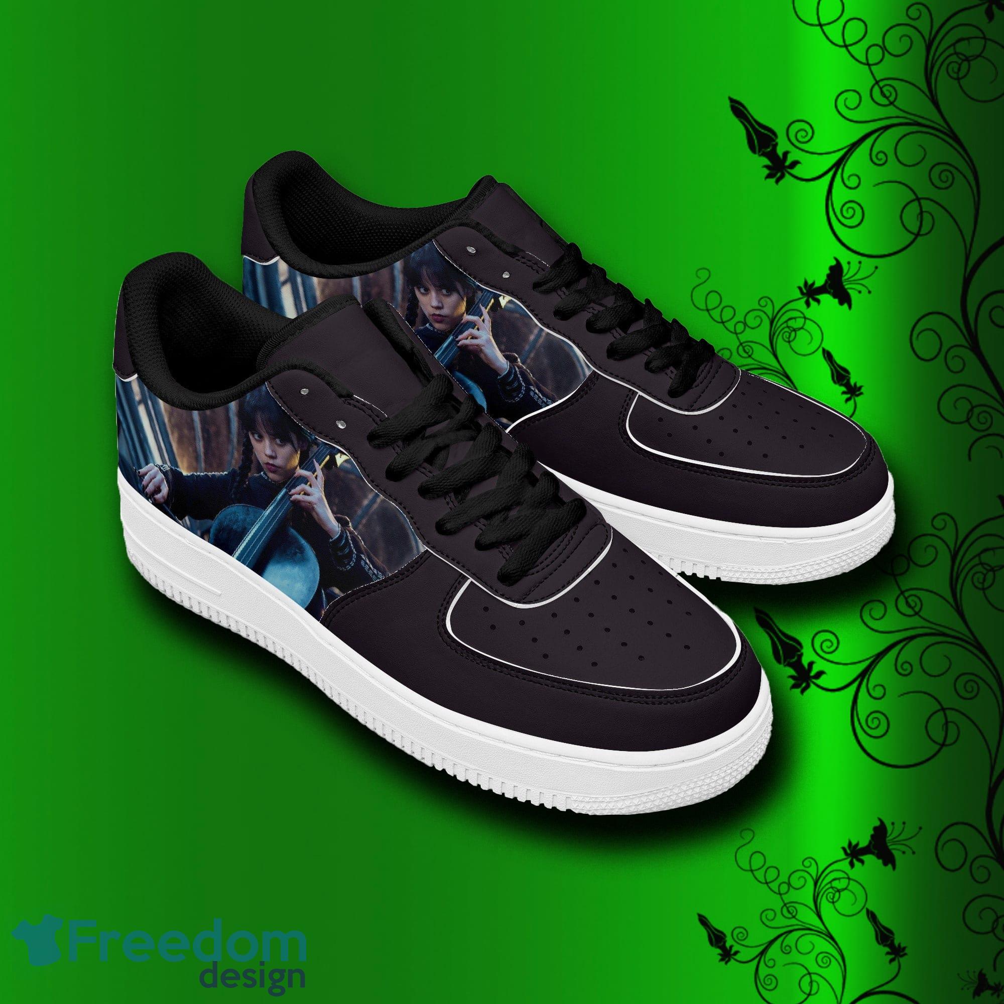Wednesday Air Force Shoes Addams Family Print Unisex Gift For Men And Women image Wednesday Air Force Shoes Addams Family Print Unisex Gift For Men And Women - Wednesday Shoes, Addams Family sneakers, leather low tops for men, women, kids, unisex birthday gift, not af1, Christmas_3