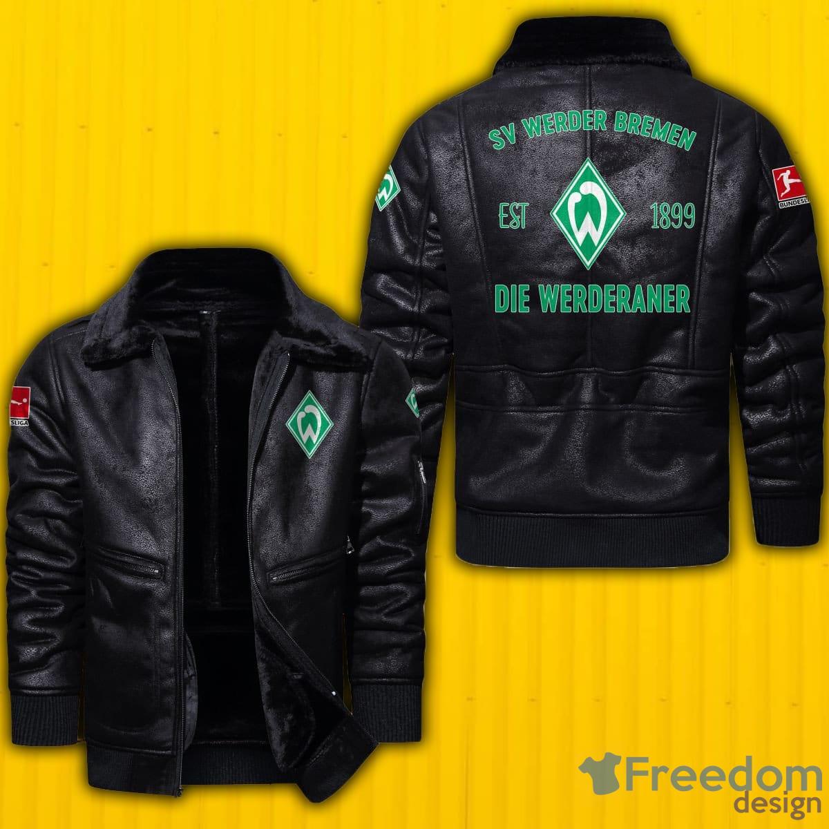 Werder Bremen Logo Bundesliga Brown Black Leather Jacket - Werder Bremen Logo Bundesliga_1 Werder Bremen Logo Bundesliga Brown Black Leather Jacket - Werder Bremen Logo Bundesliga_1