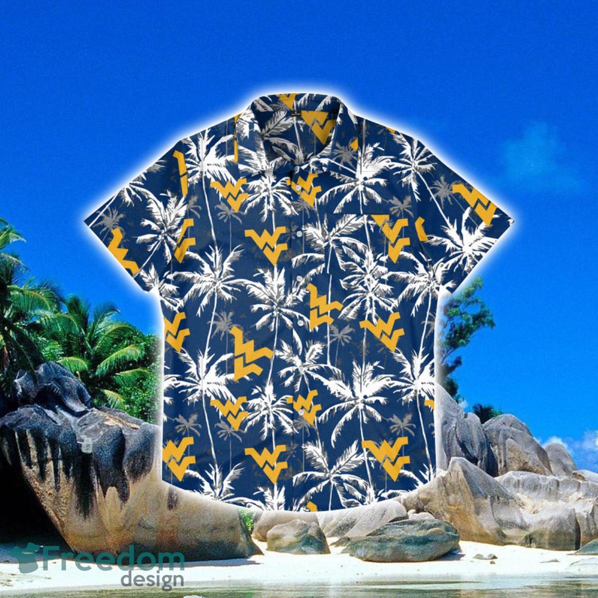 West Virginia Mountaineers NCAA Black Floral Hawaiian Shirt Special Gift For Fans Product Photo 1