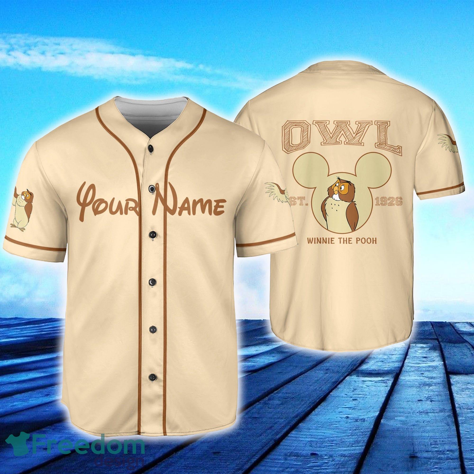 Winnie The Pooh Owl Custom Name Baseball Jersey Disney Men And Women Gift For Fans - Winnie The Pooh Owl Custom Name Baseball Jersey Disney Men And Women Gift For Fans